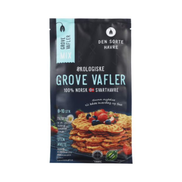 Grove Waffles Made from Organic Black Oats 8 Pieces (Vafler Grove Av Svarthavre Økol.8stk) | Waffle Mix | All season, baking, Snacks | Den sorte havre