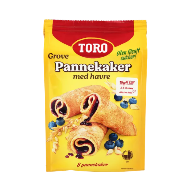 Whole Grain Pancakes with Oats - TORO Grove pannekaker med havre 236g
