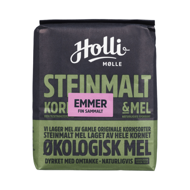 Wholemeal Emmer Flour Fine Organic - Emmermel Sammalt Fin Økologisk 1kg Holli Mølle