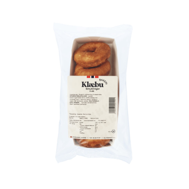 Traditional Norwegian Doughnuts - Smultringer glutenfri 6stk 240g Klæbu