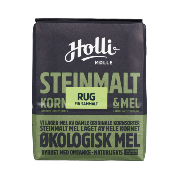 Holli Mølle Organic Fine Wholemeal Rye Flour - Rugmel Sammalt Fin Økologisk 1kg Holli Mølle