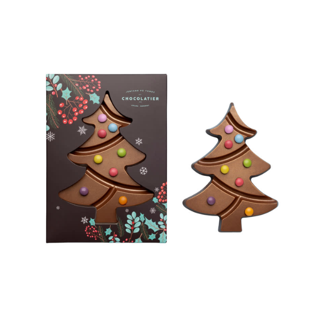Chocolate Christmas Tree with Hazelnut Crunch - Juletre m/Hasselknas 85g Sjokoladefryd