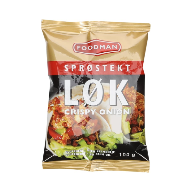 Crispy Fried Onions gluten - free - Løk Sprøstekt glutenfri 100g Foodman
