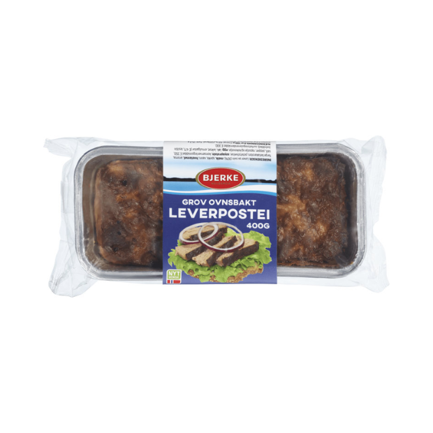Coarse Oven-Baked Liver Pâté - Leverpostei Grov Ovnsbakt 400g Bjerke