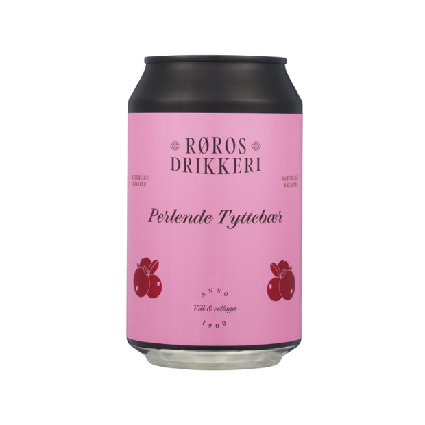 Sparkling Lingonberry - Perlende Tyttebær 0,33l boks Røros Mineralvann