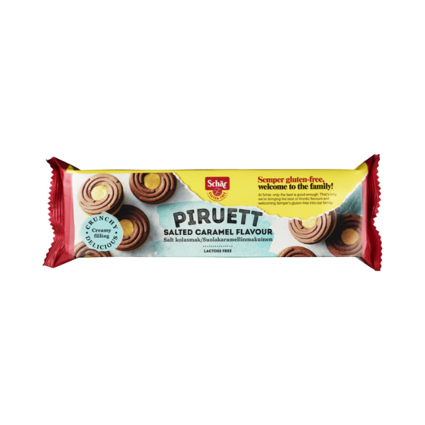 Piruett Biscuits Caramel Gluten-Free - Piruett Salted Caramel glutenfri 110g Schär