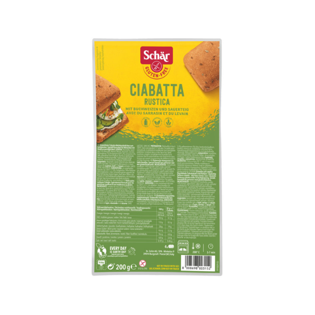 Ciabatta Rustica Gluten-Free - Ciabatta Rustica glutenfri 200g Schar