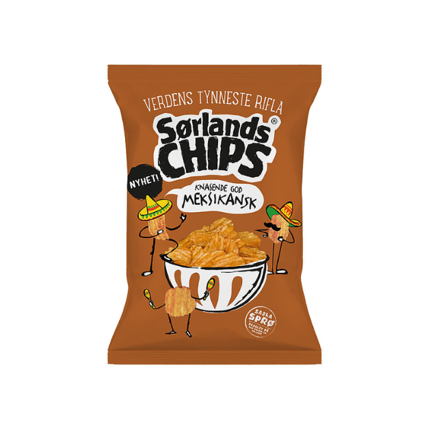 Sørlandschips Ruffled Mexican - Sørlandschips Rifla Meksikansk 240g