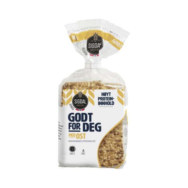 Crispbread with Cheese - Knekkebrød Godt for Deg Ost 190g Sigdal