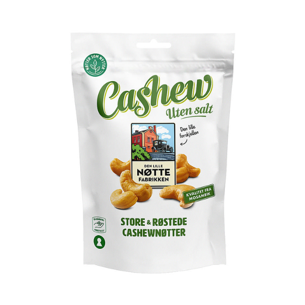 Cashew Nuts Unsalted - Cashewnøtter Store u/Salt 160g Dln