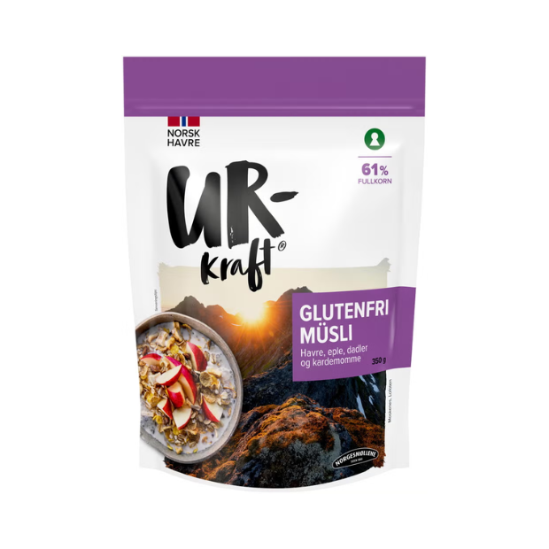 Gluten-Free Muesli with Oats, Apple, Dates and Cardamom - Glutenfri müsli Havre, eple, dadler og kardemomme 350g Urkraft