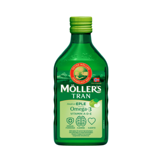 Møllers Cod Liver Oil Apple Flavor 250ml (Tran Eplesmak) | Cod Liver Oil | Vitamins & Supplements | Möller's