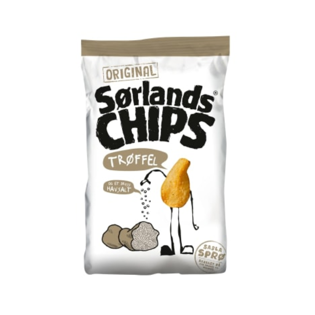 Sørlandschips Truffle & Sea Salt (Trøffel&Havsalt) 140g | Potato Chips | All season, Snacks | Sørlandschips