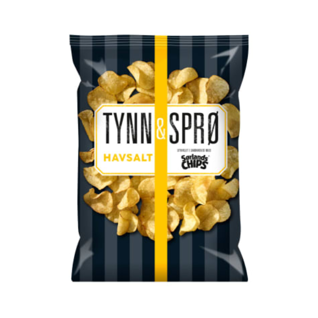 Thin & Crispy Chips Sea Salt (Tynn&Sprø Chips Havsalt)150g Sørlandschips | Potato Chips | All season, Snacks | Sørlandschips