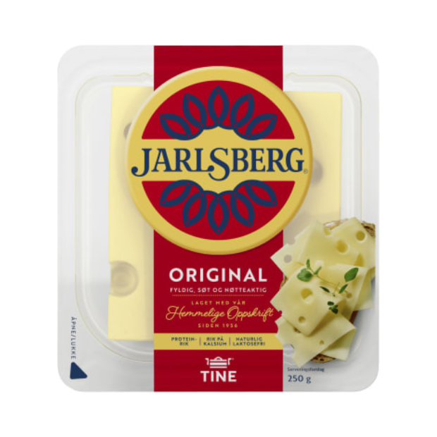 Jarlsberg 27% sliced 250g Tine (Jarlsberg 27% skivet ) | Yellow Cheese | Cheese and Dairy | Jarlsberg