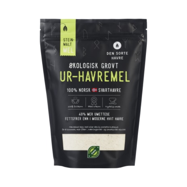 Black Oatmeal Stone-Milled Organic 700g (Svarthavremel Steinmalt Økol.) | Oatmeal | All season, baking, Snacks | Den sorte havre