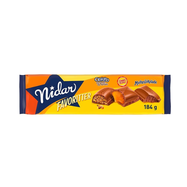 Nidar Favorites Yellow Large Bar 184g (Nidar Favoritter Gul Storplate) | Chocolate | All season, chocolate, Party, Snacks | Nidar