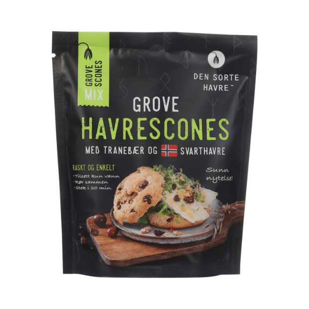 Organic Black Oat Scones with Cranberry Mix 300g by Dsh (Havrescones m/Tranebær Mix) Økologisk ) | Black Oat Scones | All season, baking, Snacks | Den sorte havre