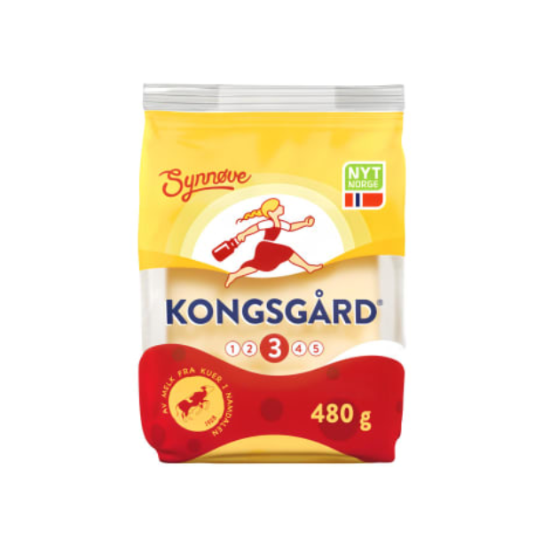 Kongsgård Cheese 480g Synnøve (Kongsgård Ost) | Yellow Cheese | All season, Cheese and Dairy, Cooking | Synnøve