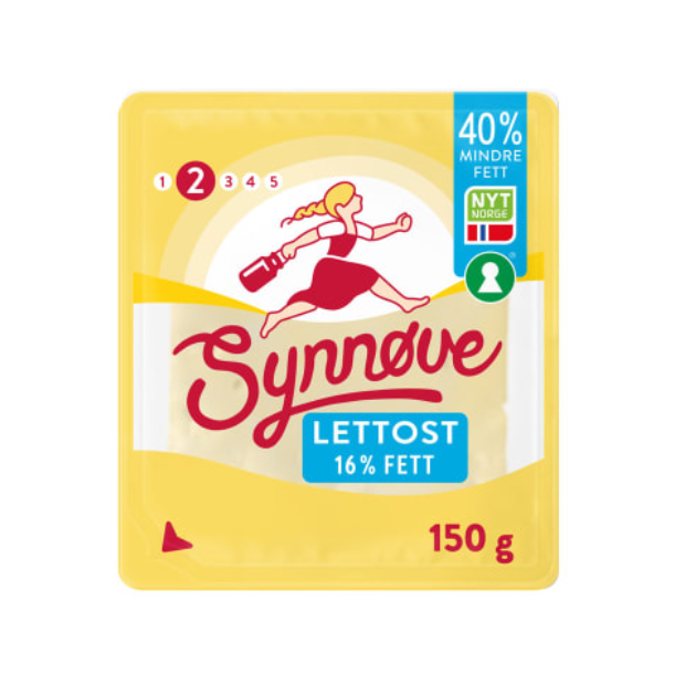 Yellow Cheese Light 16% sliced 150g Synnøve (Gulost Lett 16% skivet) | Yellow Cheese | Cheese and Dairy | Synnøve
