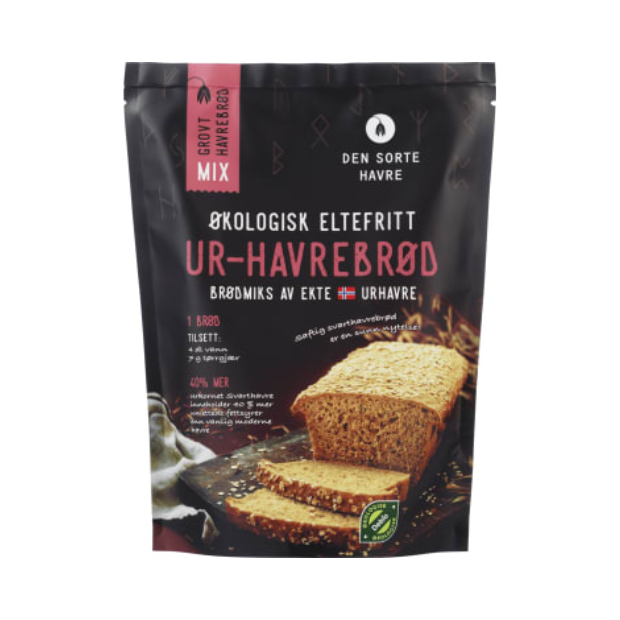 Black Oat Bread Mix Organic 510g Dsh (Svarthavrebrød Mix Økologisk) | Oat Bread | All season, baking, Snacks | Den sorte havre
