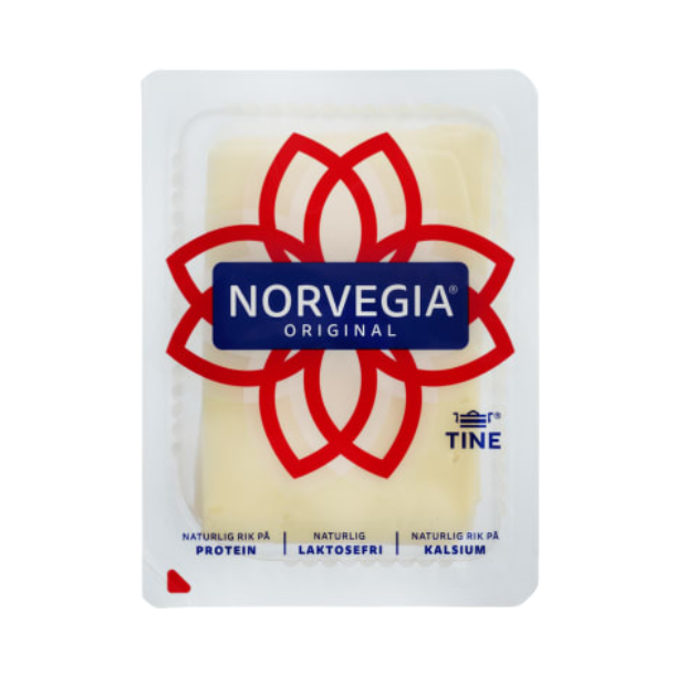 Norvegia 26% sliced 150g Tine (Norvegia 26% skivet) | Yellow Cheese | Cheese and Dairy, Cooking | Norvegia