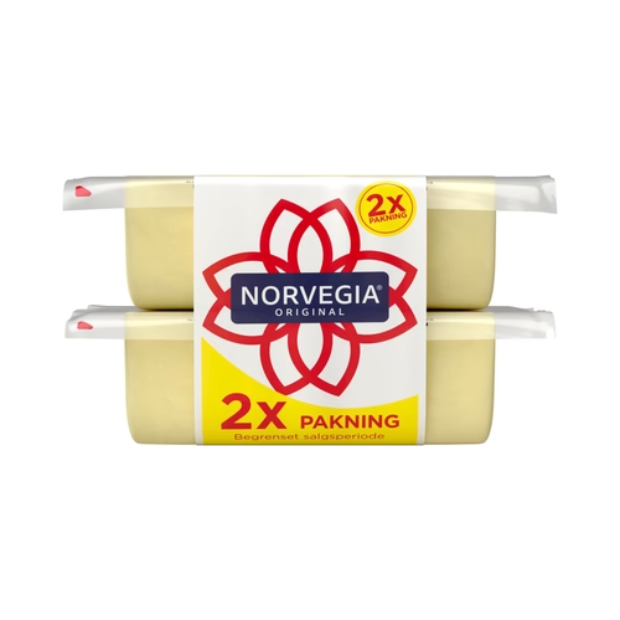 Norvegia Piece per Kg 26% 2pk X Approx 1kg | Yellow Cheese | All season, Cooking, lightning-deal, Party, Snacks | Norvegia