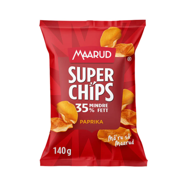 Superchips Paprika 140g Maarud | Paprika Chips | All season, Party, Snacks | Maarud