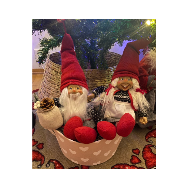 Advent Gnome Couple Sitting 47 cm (Eventyrnisse sittende)