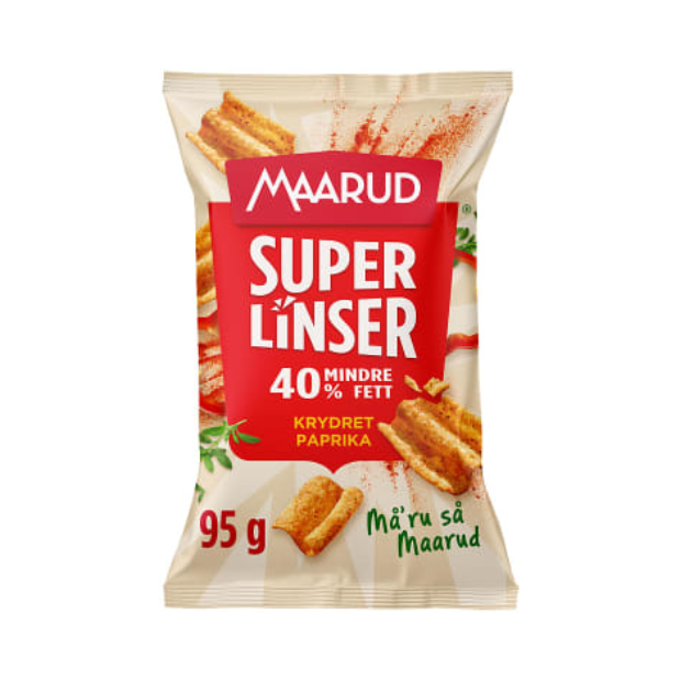 Superlentils Spicy Paprika 95g Maarud | Lentils Chips | All season, Chips, Lentils Chips, Party, Snacks | Maarud
