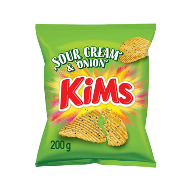 Kims Potato Chips Sour Cream & Onion 200g | Potato Chips | All season, Party, Potato Chips, Snacks | Kims