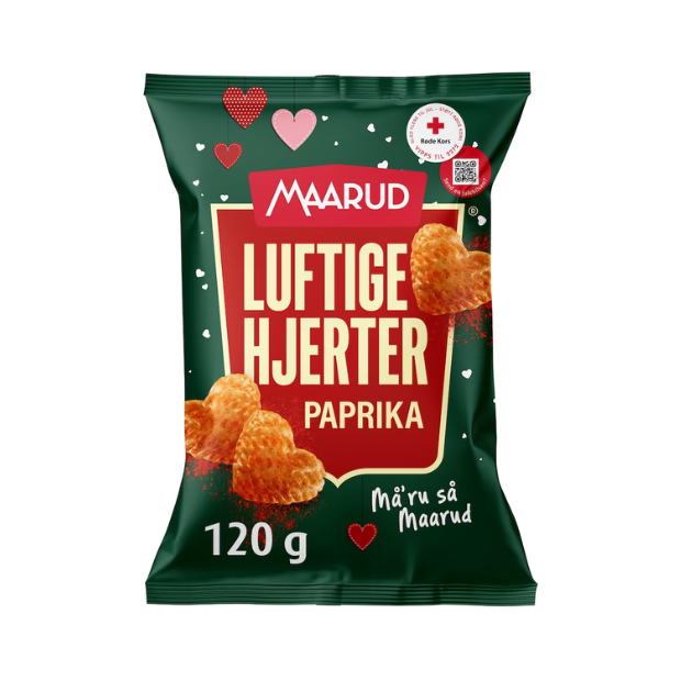 Airy Hearts Paprika 120g Maarud | Paprika Chips | christmas, Paprika Chips, Party, Snacks | Maarud