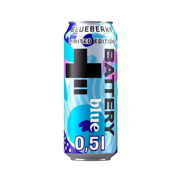 Battery Blueberry 0.5L Can | Energy drink | All season, Energy drink | Battery