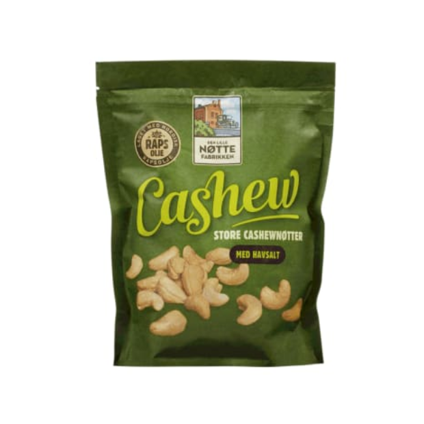 Cashew Nuts with Sea Salt 280g Dln | Cashew Nuts | All season, Cashew Nuts, Nuts, Snacks | Den lille nøttefabrikken