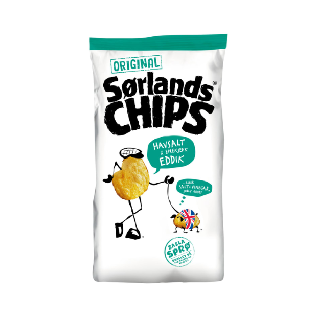 Sørlandschips Sea Salt & Apple Cider Vinegar 200g | Potato Chips | All season, Party, Potato Chips, Potato Snacks, Snacks | Sørlandschips