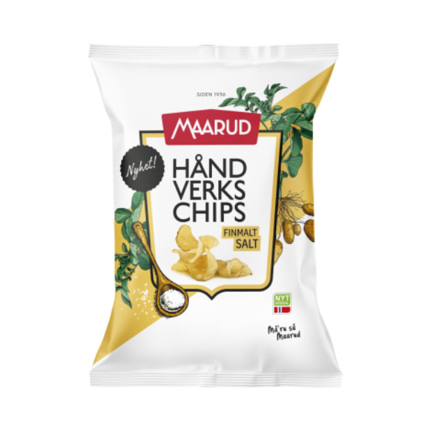 Artisan Chips Fine Ground Salt 150g | Potato Chips | All season, Party, Potato Chips, Potato Snacks, Snacks | Maarud