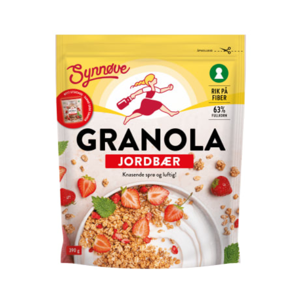 Granola with Strawberry 390g Synnøve | Granola | All season, Breakfast and Cereals, Snacks | Synnøve