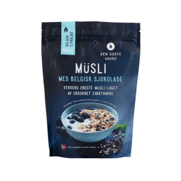Muesli with Belgian Chocolate 400g | Muesli | All season, Breakfast and Cereals, Snacks | Den sorte havre