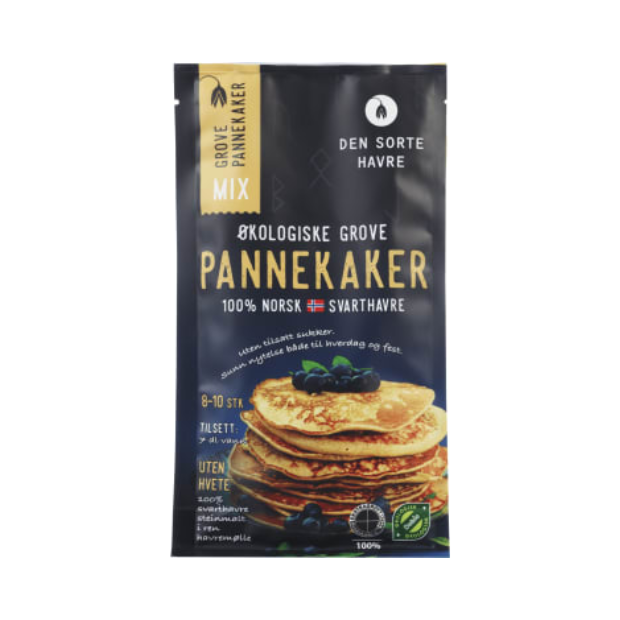Pancakes Wholegrain From Black Oats Organic 8pcs | Pancake Mix | All season, baking, Party | Den sorte havre