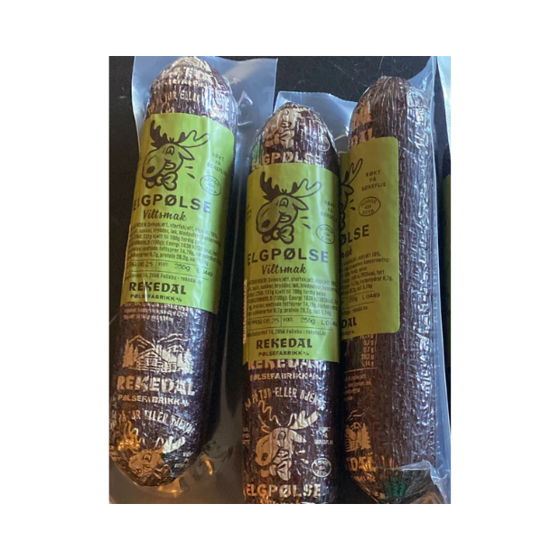 Rekedal Moose Sausage 255g – Elgpølse by Rekedal | Moose Sausage | 17th May Food, All season, Cured sausage, Lunch & Deli Meats, Party | Rekedal