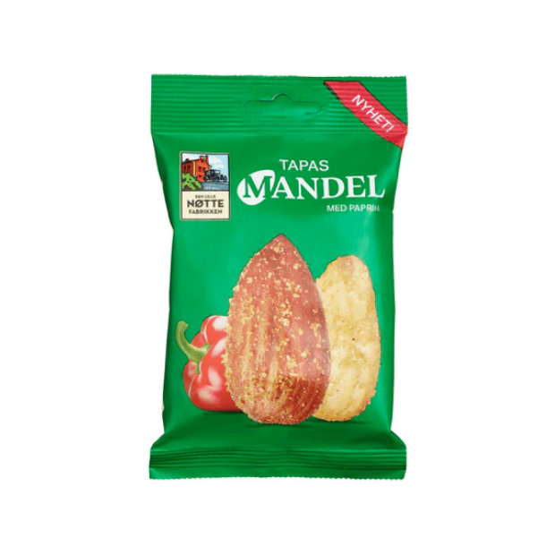 Tapas Almonds with Paprika 90g (Dln) – Norwegian Paprika Tapasmandler | Mandel Nuts | All season, Nuts & Seeds, Party, Snacks | Den lille nøttefabrikken