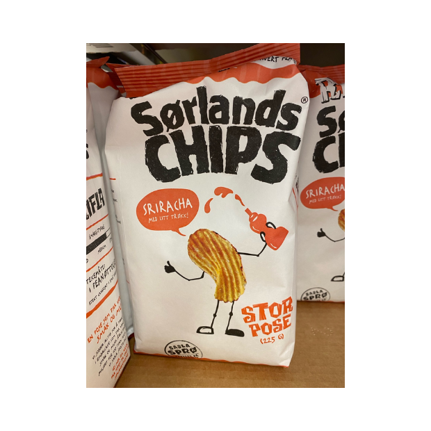 Sørlandschips Ridged Sriracha 225g – Original Rifla | Potato Chips | All season, Party, Potato Chips, Potato Snacks, Snacks | Sørlandschips