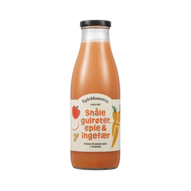 Carrot & Apple Juice with Ginger 0.75L – Gulrot & Eplemost med Ingefær by Epleblomsten | Crrot and Apple Juice | All season, Beverages, Fruit Juice, Snacks | Epleblomsten