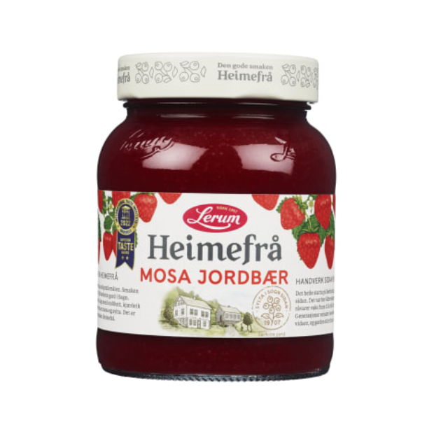 Strawberry Mosa Heimefrå 380g Lerum - Jordbær Mosa Heimefrå | Strawberry Jam | All season, Breakfast and Cereals, Jam and Jellies, Snacks, Strawberry Jam | Lerum