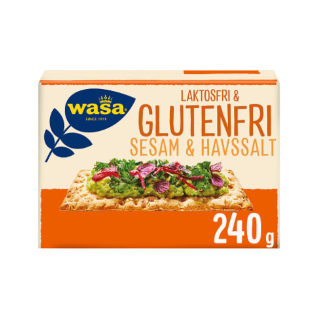 Crispbread Sesame & Sea Salt Gluten-Free 240g Wasa - Knekkebrød | Crispbread | All season, breakfast, Gluten free, Snacks | Wasa