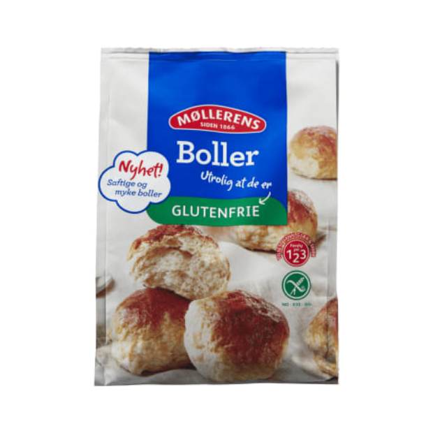 Buns Baking Mix Gluten-Free 525g Møllerens - Boller Bakemix Gl.Fri | Buns Baking Mix | All season, baking, Baking Mix, Gluten free, Party | Møllerens