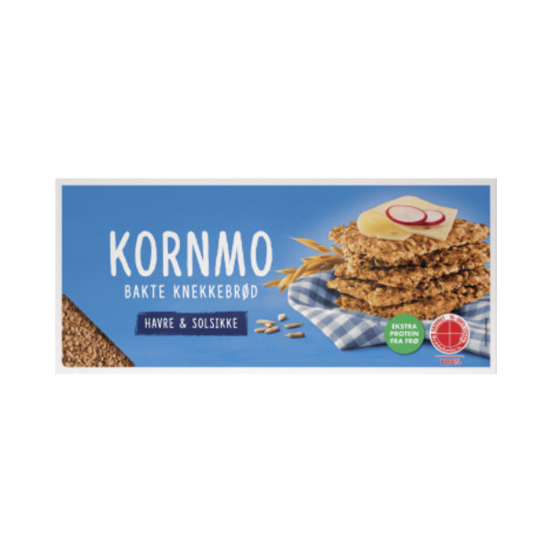 Kornmo Crispbread Oats & Sunflower 200g - Knekkebrød Havre&Solsikke | Crispbread | All season, bakery, breakfast, Crispbread, Snacks | Kornmo