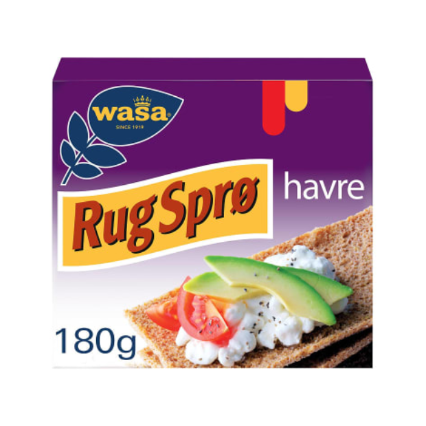 Rugsprø Oats 180g Wasa - Rugsprø Havre | Crispbread | All season, bakery, breakfast, Crispbread, Snacks | Wasa