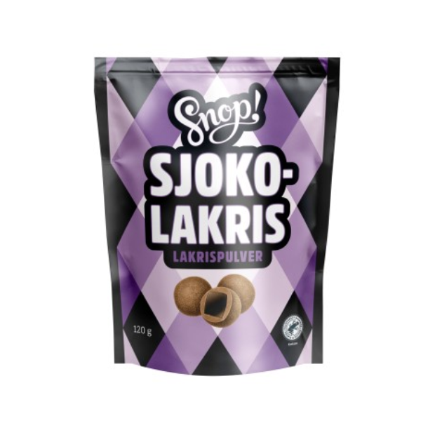 Sjoko-Lakris with Licorice Powder 120g Snop - Sjoko-Lakris m/Lakrispulver | Licorice Chocolate | All season, chocolate, Party, Superdeals | Snop