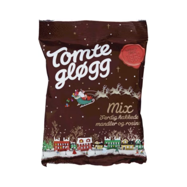 Tomtegløgg Mix Ready Chopped Almonds and Raisins, 175g - Tomtegløgg Mix Ferdig hakkede mandler og rosiner | Mix Nuts | christmas, Mix nuts for gløgg, Party | Orkla